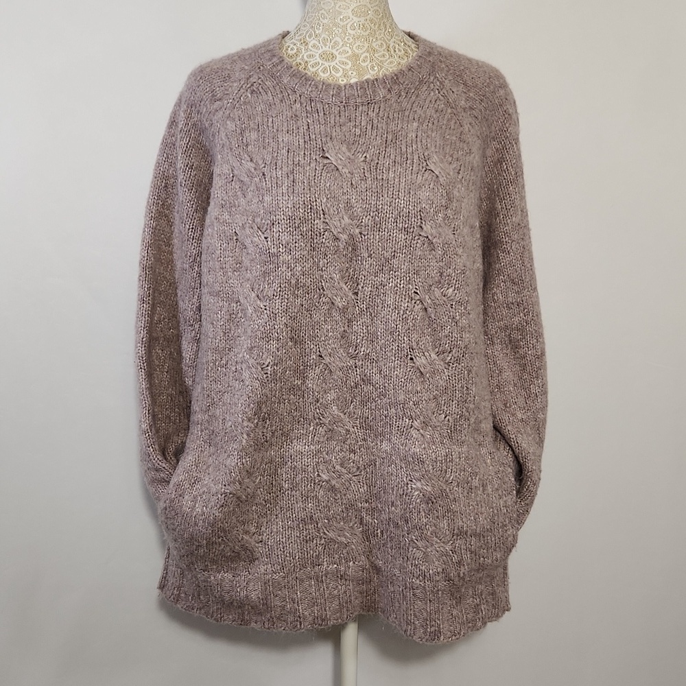 Pure Jill  Sweater Wool Blend Knit Lilac Long Sleeve Crew Neck Women XL Casual